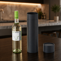 Tube de bouteille de vin en papier écologique personnalisé, emballage en carton kraft recyclable, boîte-cadeau cylindrique pour whisky, jus, spiritueux