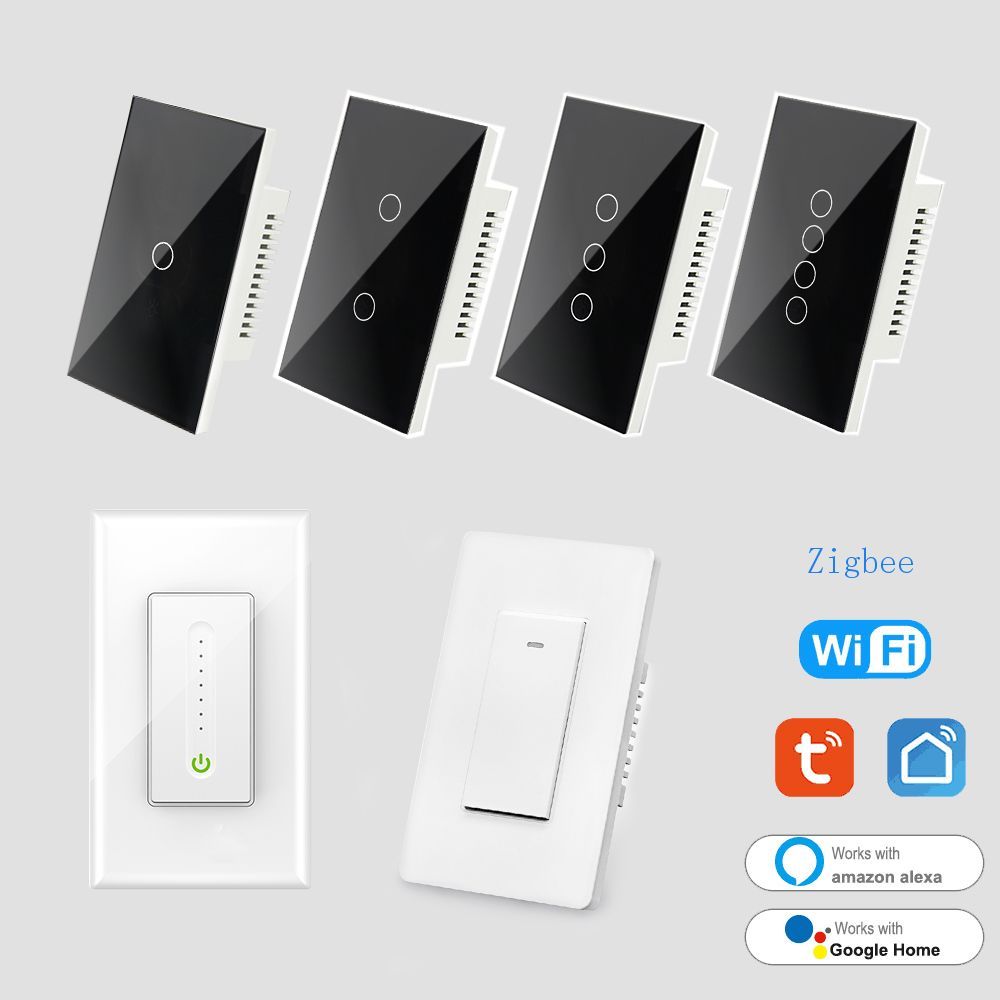 SHUWEI умный дом сенсорные Настенные переключатели alexa Голосовое управление wifi выключатели света amazom Горячая продажа wifi умный переключатель