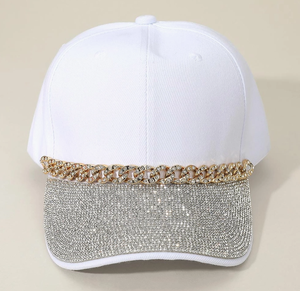 Gorra de béisbol bordada personalizada de alta calidad, cadena de ala con tachuelas ostentosa, sombrero de papá estructurado con diamantes, sombrero de sol ajustable para deportes - Product Image 6