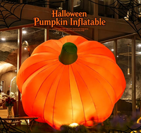 Accessoires de décoration d'Halloween pour l'aménagement de scènes avec lanternes citrouilles - Grandes figurines gonflables d'araignées et d'esprits pour l'extérieur