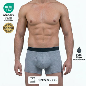 Ropa Interior Absorbente Lavable para Hombre Hygieia OEM, 60 ml, Alta Absorbencia, Algodón Orgánico, Certificado OEKO-TEX, Directo de Fábrica - Product Image 1