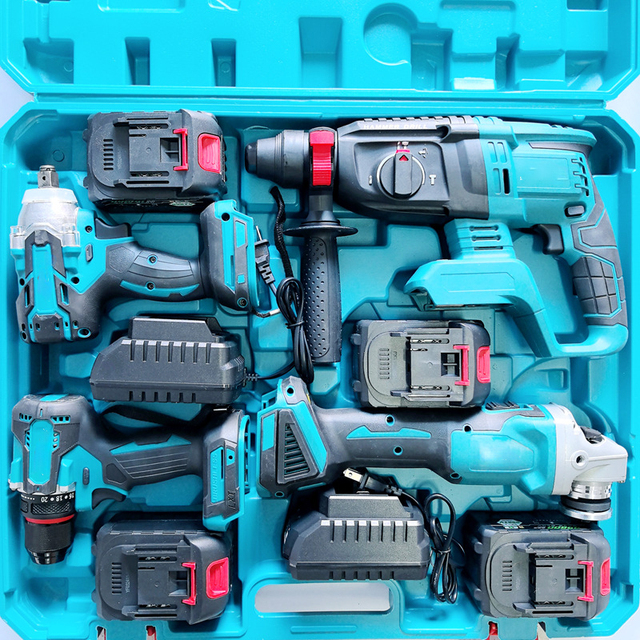 Best Discount Certificated Quality for Cordless Combo Power Tools 4 Kits 18v 20v 21v Battery Tool Kit for Maintenance Use