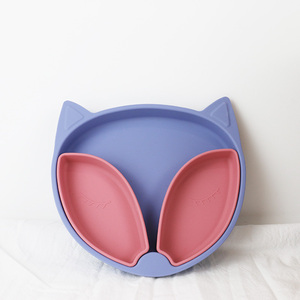 PISSEN-Juego de alimentación Para bebé, plato de succión de silicona con estampado de zorro, productos Para bebés - Product Image 3