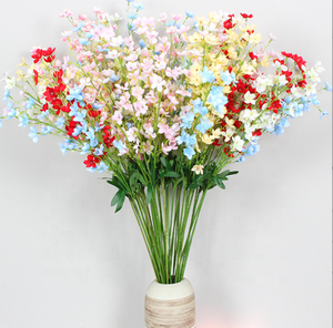 Fleur artificielle en soie <span class=keywords><strong>de</strong></span> lys du val, orchidée Keiskei, fleur décorative <span class=keywords><strong>de</strong></span> mariage, blanche, vente en gros - Product Image 1