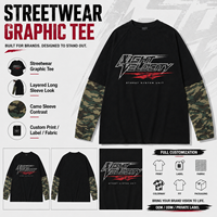 2026 T-shirt unisexe tendance pour homme, coupe ample, à manches longues, col rond, avec lettres imprimées originales, style urbain, anti-boulochage