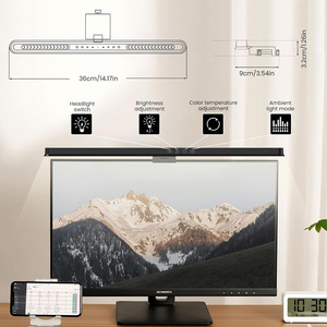 Lampe de moniteur 36 cm en ABS, lampe de moniteur USB, barre lumineuse pour écran d'ordinateur, pour <span class=keywords><strong>bureau</strong></span>, configuration de jeu et studio avec éclairage RVB - Product Image 2
