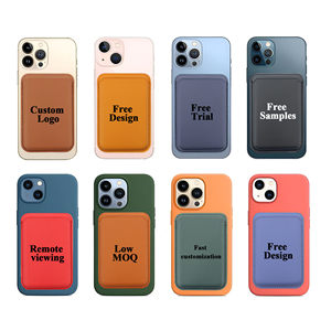 Accessoire magnétique personnalisé pour téléphone portable avec clip pour carte d'identité en cuir PU, compatible avec les portefeuilles magnétiques des iPhone 16, 15, 14 Pro Max - Product Image 1