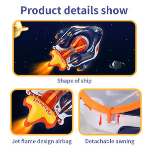 سباحة أطفال قابلة للنفخ ، سباحة عائمة للأطفال ، سباحة عائمة ، حلقة حمام سباحة للأطفال من كلوريد البولي فينيل ، صيفية عائمة مع مظلة - Product Image 5