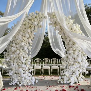 Arco Floreale in Seta Artificiale a Forma di Corno, Decorazione Durevole ed Ecologica per Matrimoni ed <span class=keywords><strong>Eventi</strong></span> - Product Image 2