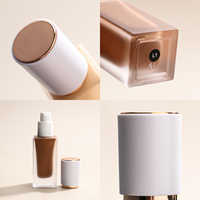 Fond de teint liquide en tube blanc à étiquette privée, 24 couleurs, longue tenue, couvrance totale, hydratant naturel, fini mat, logo personnalisé, cosmétique