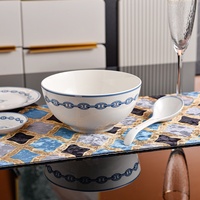 Service de table en céramique de style européen, 36 pièces, pour 6 personnes, luxe léger, bols, cuillères, assiettes, plats
