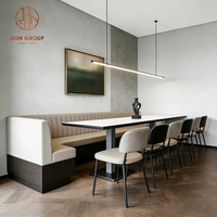 Ensemble de mobilier de restaurant en marbre pour café et bar : canapé, banquette, chaise et table
