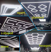 Éclairage d'atelier LED moderne portable à haute luminosité, indice de protection IP54, design hexagonal en nid d'abeille, facile à installer, étanche