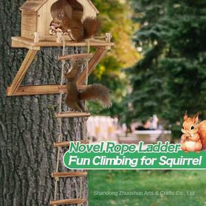 Massief Hout Winter Eekhoorn <span class=keywords><strong>Feeder</strong></span> Cross-Border Home Decor Opknoping Notenblad Voor Buiten Tuin Houten Eekhoorn Nest - Product Image 3