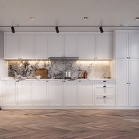 Armoires de cuisine modulaires RTA OPPEIN en bois blanc grainé, prêtes à assembler, pour projet d'appartement