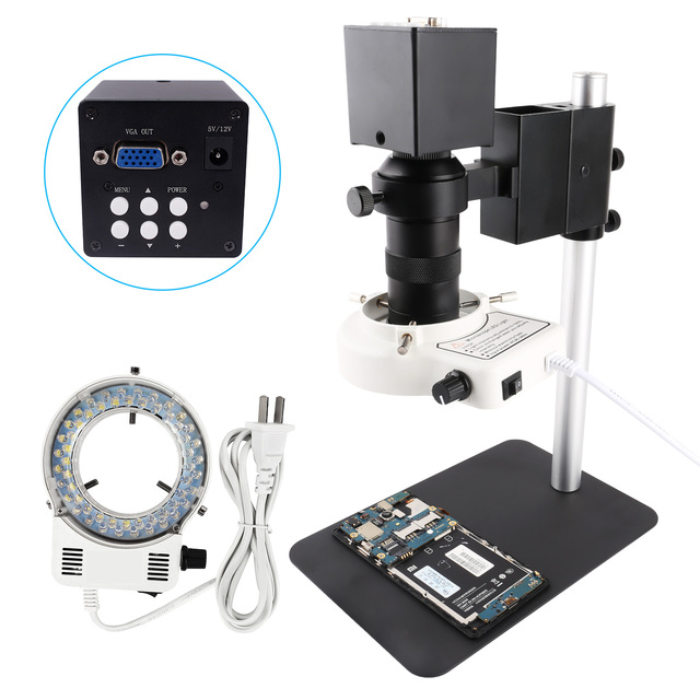 Hot Sale 130X C-mount LED Light 20MP VGA Camera High Resolution Portable Digital Electronic Repair Microscopes Price
