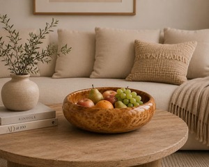 Elegant Premium Acacia <b>Wooden</b> Serving <b>Bowl</b> <b>Large</b> Handmade Natural Wood Decorative <b>Bowl</b> for Fruits Salads Snacks At Good Prices - Product Image 1