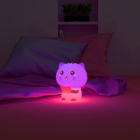 Lampe de chevet USB en silicone souple avec capteur tactile, motif chat mignon, pour chambre d'enfant, bébé, décoration animale pour chambre à coucher