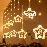 Nouvel an LED guirlandes lumineuses arbre de noël suspendu éclairage décoratif coloré cuir cordon rideau glace bande lumières nouveau décor