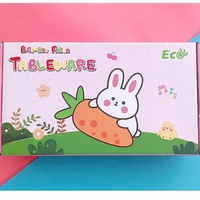Vaisselle en forme de dessin animé pour bébé Ensemble de vaisselle pour bébé Assiette de nourriture pour bébé en fibre de bambou Compartiment pour enfants Assiette bol