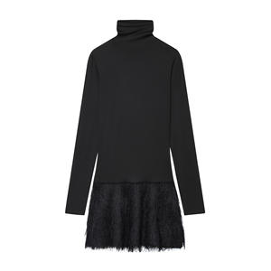 <span class=keywords><strong>Vestido</strong></span> Personalizado 2026 para Mujer, Cuello Alto, Manga Larga, Terciopelo Peludo con Borlas, <span class=keywords><strong>Ajustado</strong></span> y Delgado, Ropa Sexy para Club, Moda - Product Image 4