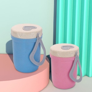 Tasse à petit-déjeuner en paille de blé, hermétique, isolante, compatible micro-ondes, portable, idéale comme cadeau pour étudiant - Product Image 1