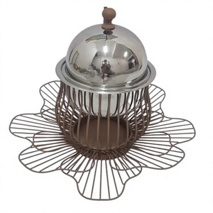 Calentador de Alimentos Decorativo de Metal, Forma Redonda, Diseño de Cacerola, Última Novedad, Olla de Metal de Lujo - Product Image 1