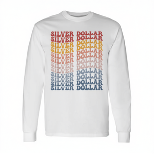 T-shirt a maniche lunghe Silver Dollar Groovy Retro, taglia unisex per adulti - Product Image 2