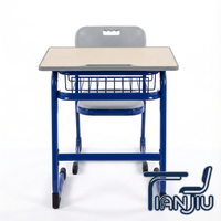Ensemble table et chaise d'écolier réglables en hauteur, design moderne en métal, confortables et de haute qualité, pour une utilisation en classe
