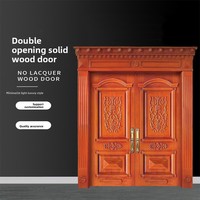Porte double en bois massif Iroko africain, sur mesure, motifs sculptés de style chinois, isolation phonique, fabricant