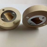 Fabricant, vente en gros, logo personnalisé, ouvre-bouteille de bière en bois 3D vierge, alliage de zinc de haute qualité, respectueux de l'environnement