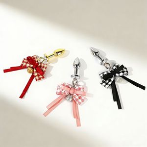 Plug anal avec nœud et clochette, jouet pour adultes en métal pour couples - Product Image 1