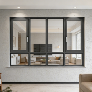 Fenêtre à battant moderne en alliage d'aluminium avec double <span class=keywords><strong>vitrage</strong></span> insonorisé, belle apparence, bonne étanchéité pour la rénovation de la maison - Product Image 4