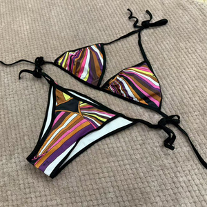 Costume da Bagno Lussuoso di Alta Qualità, Ecologico, Lavorato a <span class=keywords><strong>Maglia</strong></span>, Nuovo Bikini Sexy da Donna con Stampa e Spalline, Set Due Pezzi per Vacanze - Product Image 4