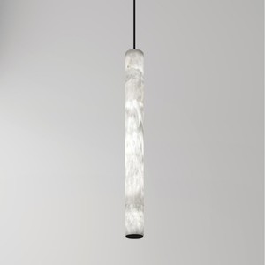 Spanish Marble Pendant <b>Light</b> Long Cylinder Shape <b>LED</b> Chandelier For Home Villa Living Room - Product Image 1