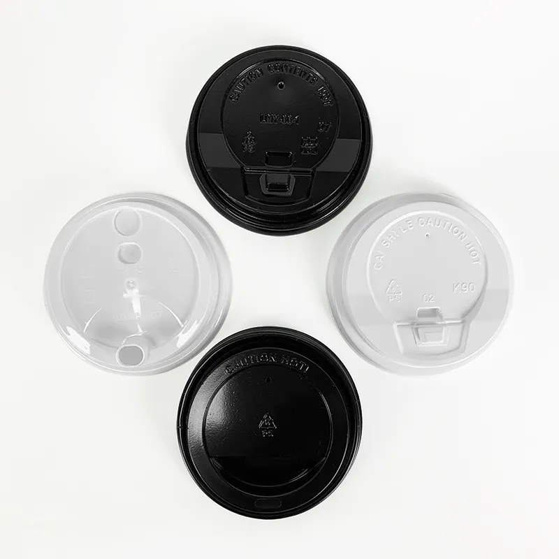 Guangdong biodegradabile 75mm 92 95mm 98mm tazze di diametro coperchi senza fragola degradabili coperchio piatto pla cold cup per pla cold cup