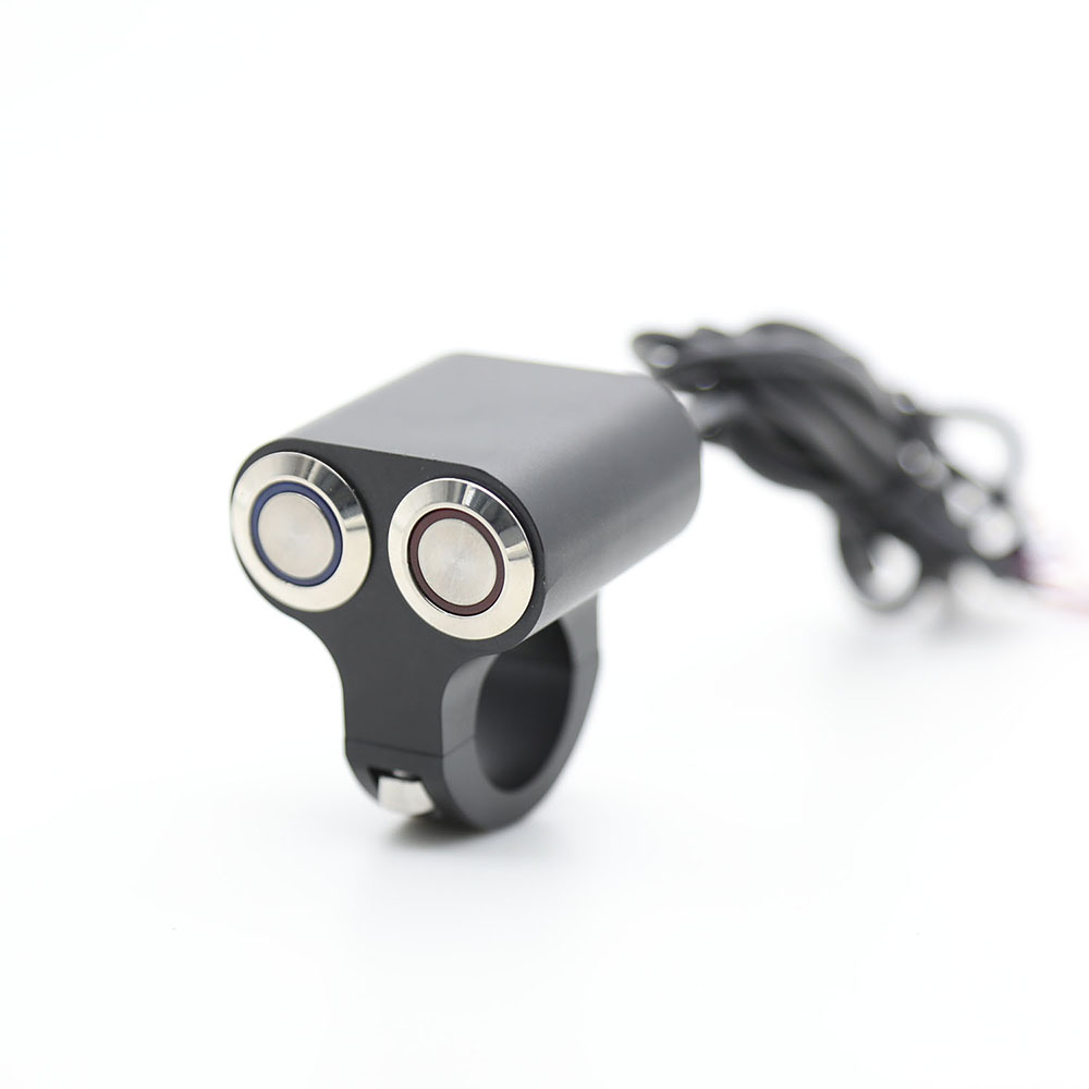 Мотоциклетный выключатель на руль 7/8 дюйма, с двойным контролем, переключатель аварийного тормоза, ВКЛ./ВЫКЛ., светодиодный индикатор, противотуманная фара для квадроцикла