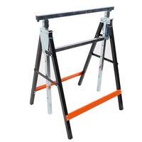 Heavy Duty Métal Scie Cheval Pliable En Acier Tréteau Stand Menuiserie Banc De Travail Portable Boîte À Outils Titulaire