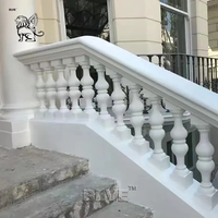 Colonne d'escalier romaine carrée française décorative BLVE, designs de balustrades, balustrade de balcon en marbre blanc