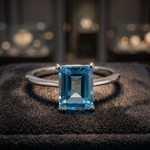 Bagues attrayantes faites à la main en argent et topaze bleue pour demoiselles d'honneur et enfants - Product Image 4