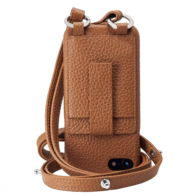 Manufacturer Detachable Shoulder Wallet Lanyard Crossbody Genuine Leather Shockproof Scratch-proof Phone Case Card Strap for