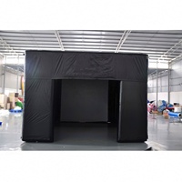 Simulateur de golf gonflable portable 13x10 pieds - Tente de pratique de swing intérieure et extérieure avec écran de projection et pompe à air