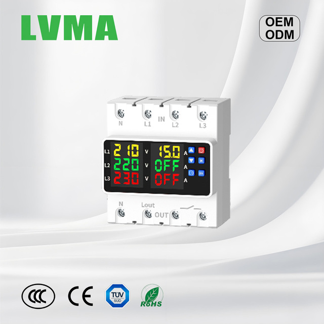 Automatic Transfer Switch 63A 1P 3P 3-Source Three Phase ATS Dual LCD Display Voltage Protector for Generator Home Use L1 L2 L3