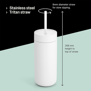 Mug <span class=keywords><strong>à</strong></span> <span class=keywords><strong>café</strong></span> ou <span class=keywords><strong>à</strong></span> thé portable au design minimaliste, sans BPA, avec couvercle et paille, pour la maison et le bureau - Product Image 3