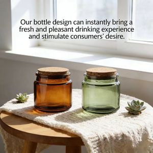 Bouteille en verre 100ml 200ml personnalisée ambre verte transparente pour huiles essentielles et bougies avec couvercle en liège sérigraphié, ornement de maison - Product Image 2