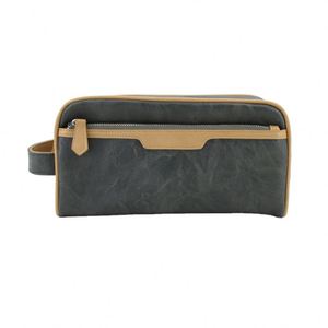 Sac de toilette en nylon vegan de haute qualité, personnalisé avec logo, étanche, avec fermeture éclair, pour voyage, sac de toilette en nylon PU. - Product Image 3