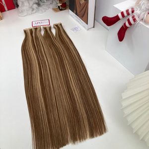 Extensiones de Cabello Humano Virgen de Lujo, Doble Trama, con Cinta Adhesiva, en Color # 4+ # Extensiones de Cabello 18C, Tendencia Top 2026 - Product Image 1