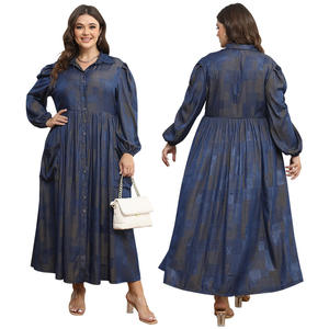 Robe chemise à jupe ample à imprimé vintage, élégante et décontractée - Product Image 3