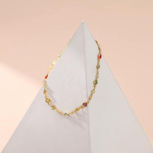 Nouvelle chaîne en or 18 carats à la mode brillant Zircon <span class=keywords><strong>cheville</strong></span> femmes bohême coloré strass cristal perles <span class=keywords><strong>cheville</strong></span> - Product Image 6