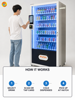 Distributeur automatique de boissons intelligent, écran tactile 10 pouces, 54 compartiments, machine à boissons froides, paiement par carte et QR, 4G WiFi, usage commercial